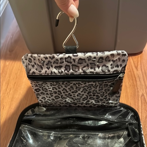 Saks Fifth Avenue Black and White Animal Print Cosmetic Case - Picture 4 of 4